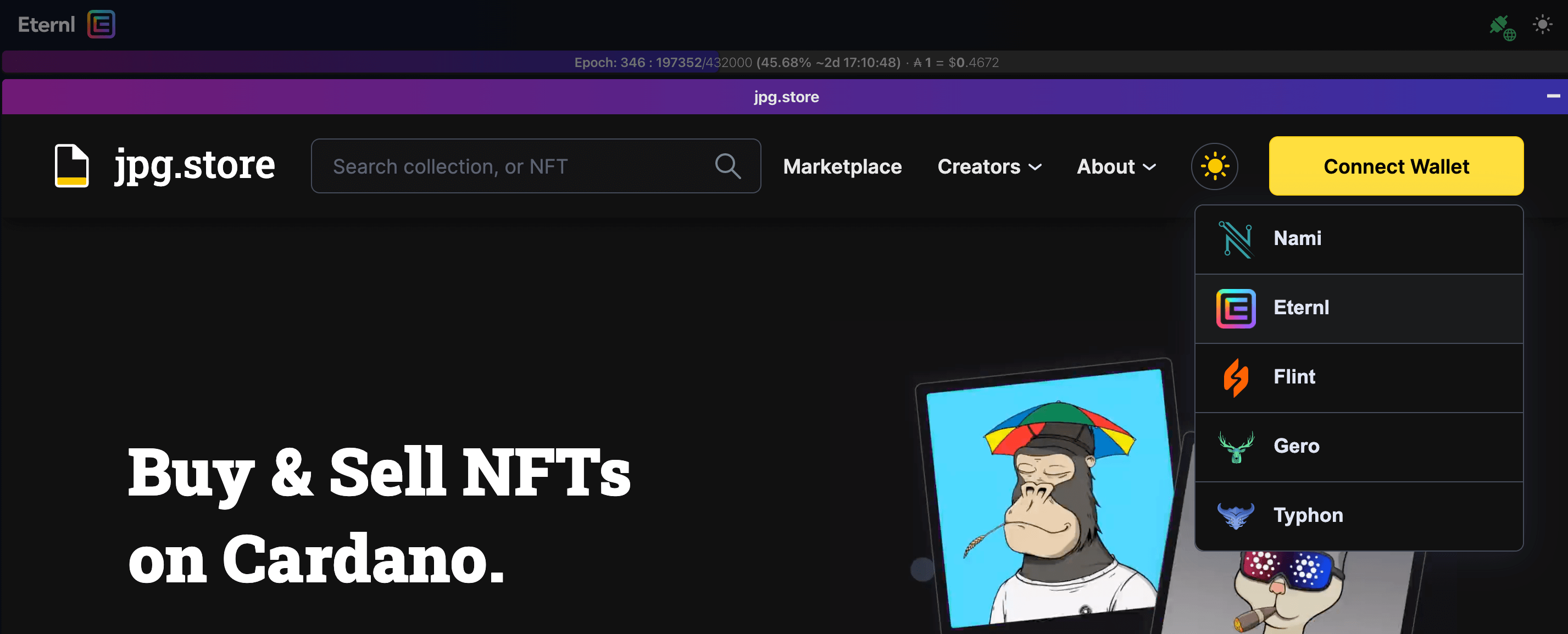 Mint NFT on JPG Store